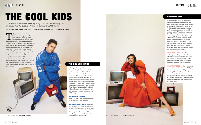 Published page preview for Feature with MTV VJs for Grazia